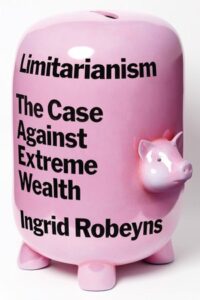 cover of Limitarianism, showing a distortedly large pink piggybank